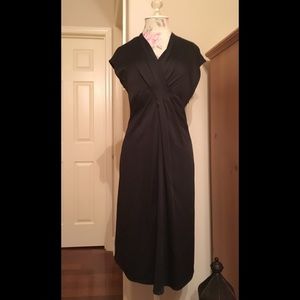 Black silk Max Mara dress w cap sleeves.